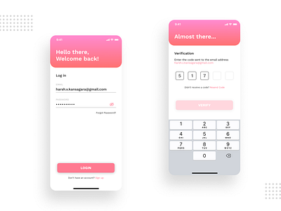 Login Screens branding design login login screen ui minimalist login screen minimalist login screen ui sign up sign up screen ui ui ui design ux verification screen ui