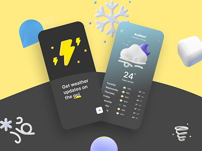 Weather App UI Concept ❄ branding design neumorphic neumorphism ui ui design ux weather app weather app concept ui weather app ui