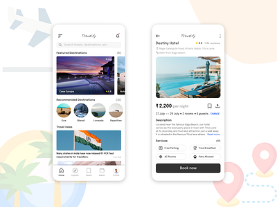 Travel / Booking App UI ✈ booking app ui branding design neumorphic neumorphism travel app ui travelify travelify ui ui ui design ux