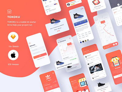 TOKOKU UI Kit app design illustration interaction interaction design ui user experience user interface ux