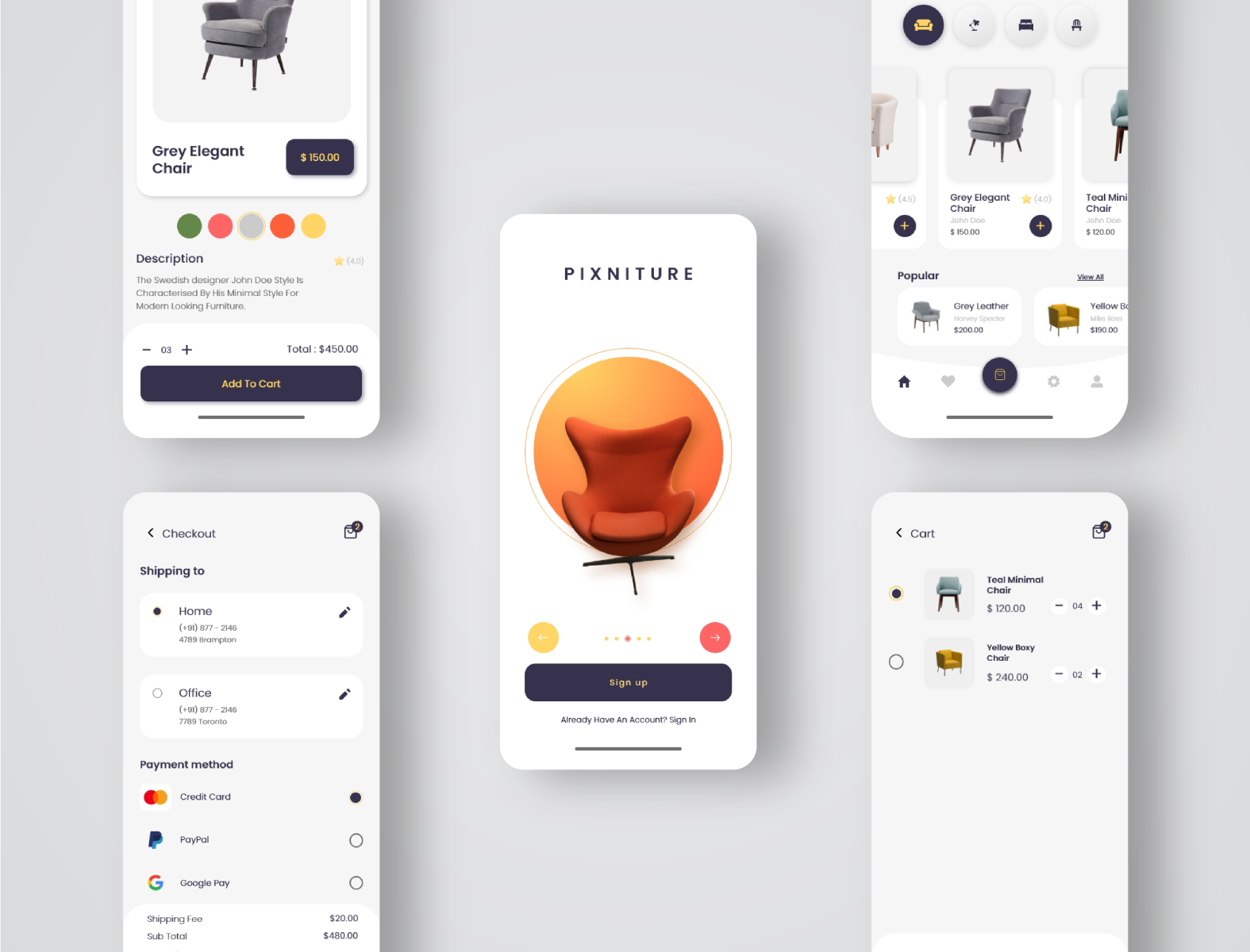 Furniture App UI design by That.Clever.Designer on Dribbble