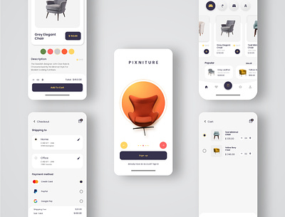 Furniture App UI design android app design app design ecommerce app furniture app furniture design ios app design uidesign uiux