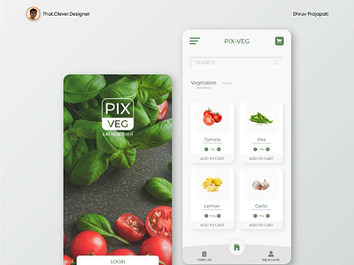 Online vegetables and fruits order App UI design app ui design shopping app ui design vegetables app ui