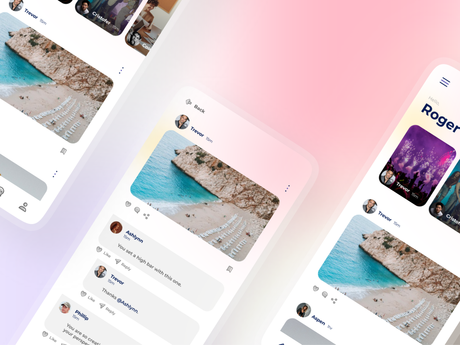 Social Media App UI Design by That.Clever.Designer for Enver Studio on ...