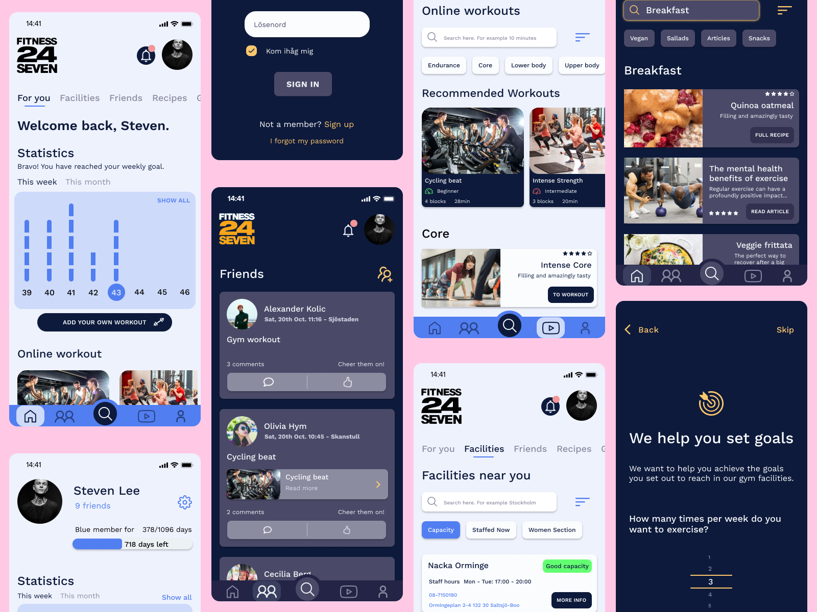 Fitness 24 Seven App ReDesign by Simon Kidane on Dribbble