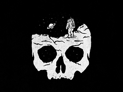 Moon Skull astronaut merchandise skull space