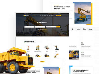 👷🏗️ Backhoe Heavy Equipment Rentals Theme 2d branding construction design equipment heavy equipment heavymetal machinery modern rentals showcase theme ui ux web web design website wordpress wordpress design wordpress development wordpress theme