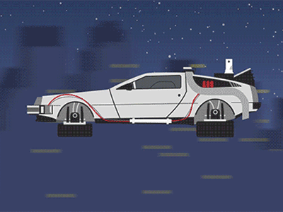 Delorean BTTF 2 animation animation 2d back to the future delorean fake3d motion design