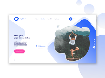 Yoga School design harmony landingpage relaxing silence vector web web design yoga