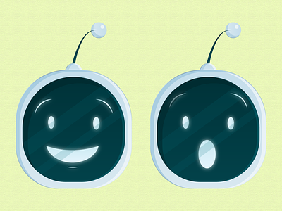 Robot face expressions art clean design emoji flat icon illustration illustrator minimal robot vector