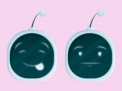 Robot face expressions 2 avatar clean design emoji flat icon illustration illustrator logo robot vector