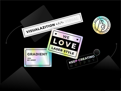 Holographic sticker black card holographic holographic foil retro sticker stickermule