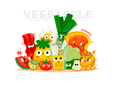 Food Party doodle food fruit illustration vegetable