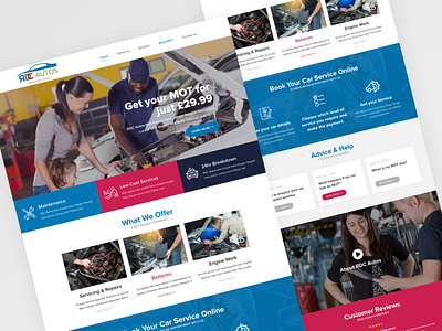 Car Repair Maintenance Website Landing Page