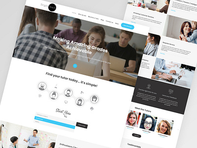 Tutor Online Learning Platform Website Landing Page bootstrap branding design education graphic design homepage illustration landing page learning platform logo mobile app online learning online tutor tutor ui design ux design vector webdesign website wordpress