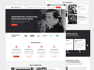 Translation & Transcription Landing Page Website app design branding dashboard design graphic design homepage illustration mobile app transcription transcription service transcription website translation translation app ui design ui ux ux design vector web design webdesign website design