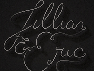 Jillian & Eric bw cursive grainy hand letter lettering texture typographic typography
