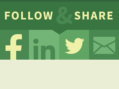 Follow & Share buttons flat green social