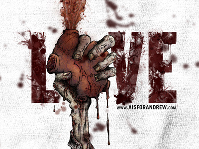 Zombie Love background blood desktop grungy illustration love texture typography wallpaper zombie