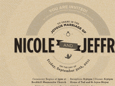 Nicole and Jeff's Invitation clean engagement invitation minimal typography vintage wedding