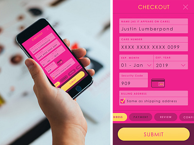 002 DailyUI Creditcardcheckout 002 check out dailyui forms loud pink