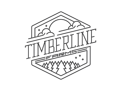 Timberline Monoline Option badge black white country custom type farm identity logo monoline simple typography