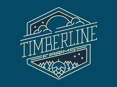 Timberline Farms badge custom type logo monoline typography