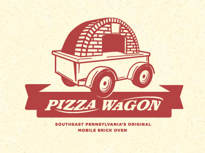 Pizza Wagon Logo food truck identity logo pizza pizzeria radio flyer restaurant typography wagon