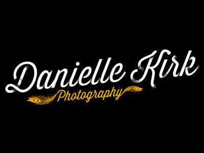 Danielle Kirk Photography black logo photography typography weddings yellow