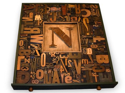 Letterpress Table antique letterpress typography vintage wood type