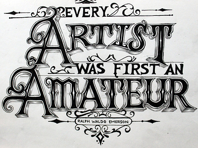 Typography illustration inking pen and ink typography