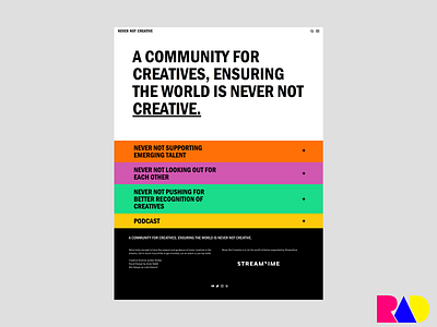Never Not Creative Home Page brutal lofi ui ui ux ui design uidesign uiux user interface ux