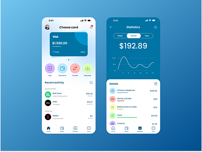 Mobile Banking - Mobile app app bank bank app banking banking app branding concept design dollar finance finance app interface minimal mobile banking online ui ux