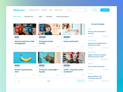 Bildirchin | Landing page blog blog website blue branding card design experience interface landing landing page logo minimal news website ui uiux ux web web design website