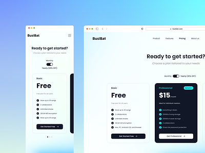 Pricing page responsive blue branding design graphic design landing landing page logo minimal page pricing pricing card pricing card design pricing page design pricing page responsive responsive ui uiux ux