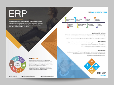 ERP advertisment animation branding brochure design design enterprise software erp flyer template graphic design icon mohamed sirajudheen pamphlet typography vector