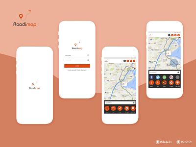 Road map app design finder geolocation graphic design mobile app design mohamed sirajudheen road trip roadmap tracking app travel ui ux