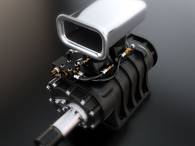 SUPER_CHARGER 3d boost car cinema4d engine supercharger