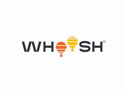 WHOOSH | Day 2nd | #dailylogochallenge air baloon dailylogochallenge design flat hot hot air ballon logo logotype minimal project typography vector