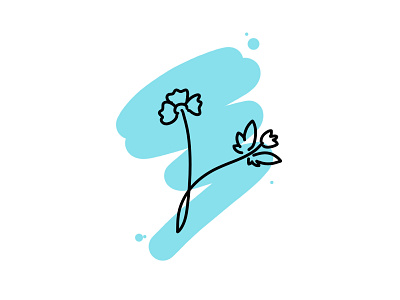 Teal fleurs cute art design illustration