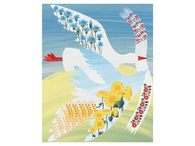 spring art character creative graphic design illustration illustrator pigeon postcard procreate spring stork иллюстрация