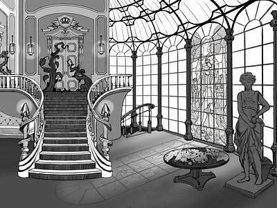 Sketch castle art artwork illustration interior
