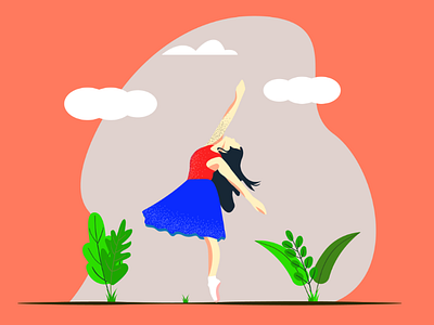 Dancing girl illustrator vector