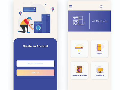 Home Appliances service app uiux xd uiux app xd