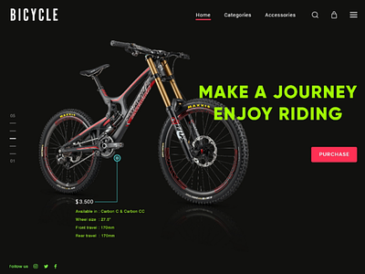Bicycle Homepage uidesign xd weblandingpage