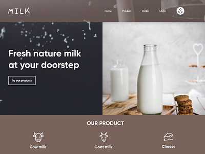 Milk Farming and Milk delivery Web design