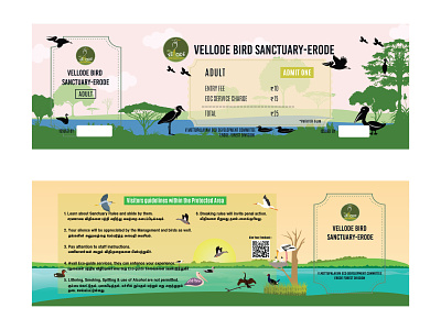Vellode bird sanctuary ticket design animation app design adobe xd uiux xd digital art ill illustration logo ticketdesign