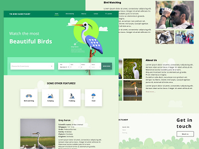 Bird Sanctuary Ticket booking landing page animation app design adobe xd uiux xd branding design digital art graphic design illustration logo ui vector