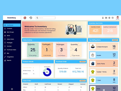 Inventory Dashboard UI design animation app design adobe xd uiux xd branding design digital art graphic design illustration ui vector