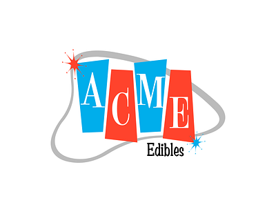 Acme Edibles atomic age edibles logo retro